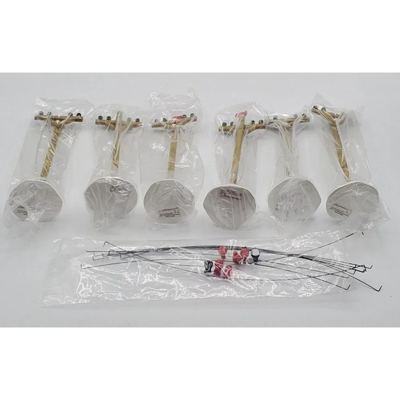 Department 56 Telephone Poles Birds on Wire Set of 6 Christmas Village #52656 - Picture 4 of 7
